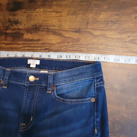 J Crew Jeans Size 28 Skinny Mid Rise Dark Light Wash Stretch Denim - Picture 5 of 10